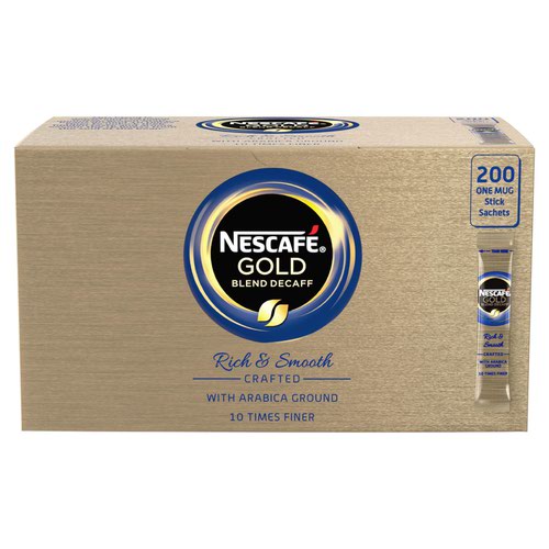 Coffee Nescafe Gold Blend Decaffeinated Instant Coffee Sticks (Pack 200)