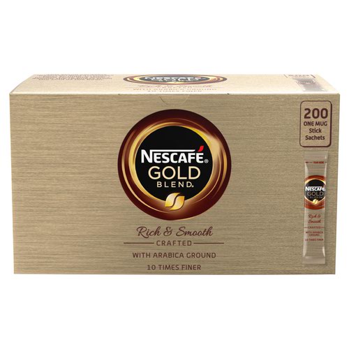 Nescafe Gold Blend Instant Coffee Granules Stick Sachets Ref 12340523 [Pack 200]
