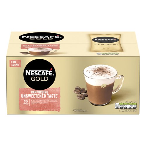 Nescafe+Gold+Cappuccino+Unsweetened+Instant+Coffee+Sachets+%28Pack+50%29+-+12405012