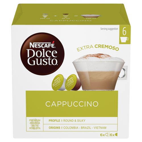 Nescafe+Cappuccino+Capsules+for+Dolce+Gusto+Machine+Ref+12019905+Packed+48+%283x16+Capsules%3D24+Drinks%29