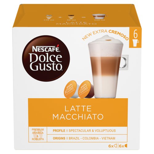 Nescafe+Latte+Macchiato+Capsules+for+Dolce+Gusto+Machine+Ref+12416323+Packed+48+%283x16+Capsules%3D24+Drinks%29