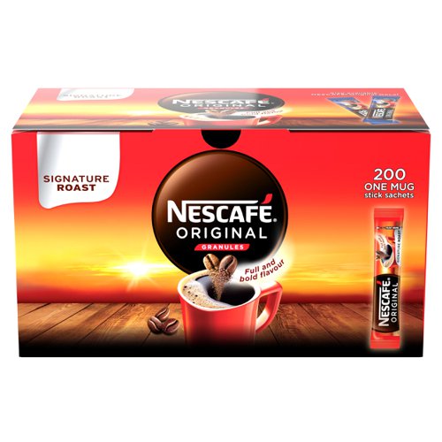 Nescafe+Original+Instant+Coffee+Granules+Stick+Sachets+Ref+12348358+%5BPack+200%5D