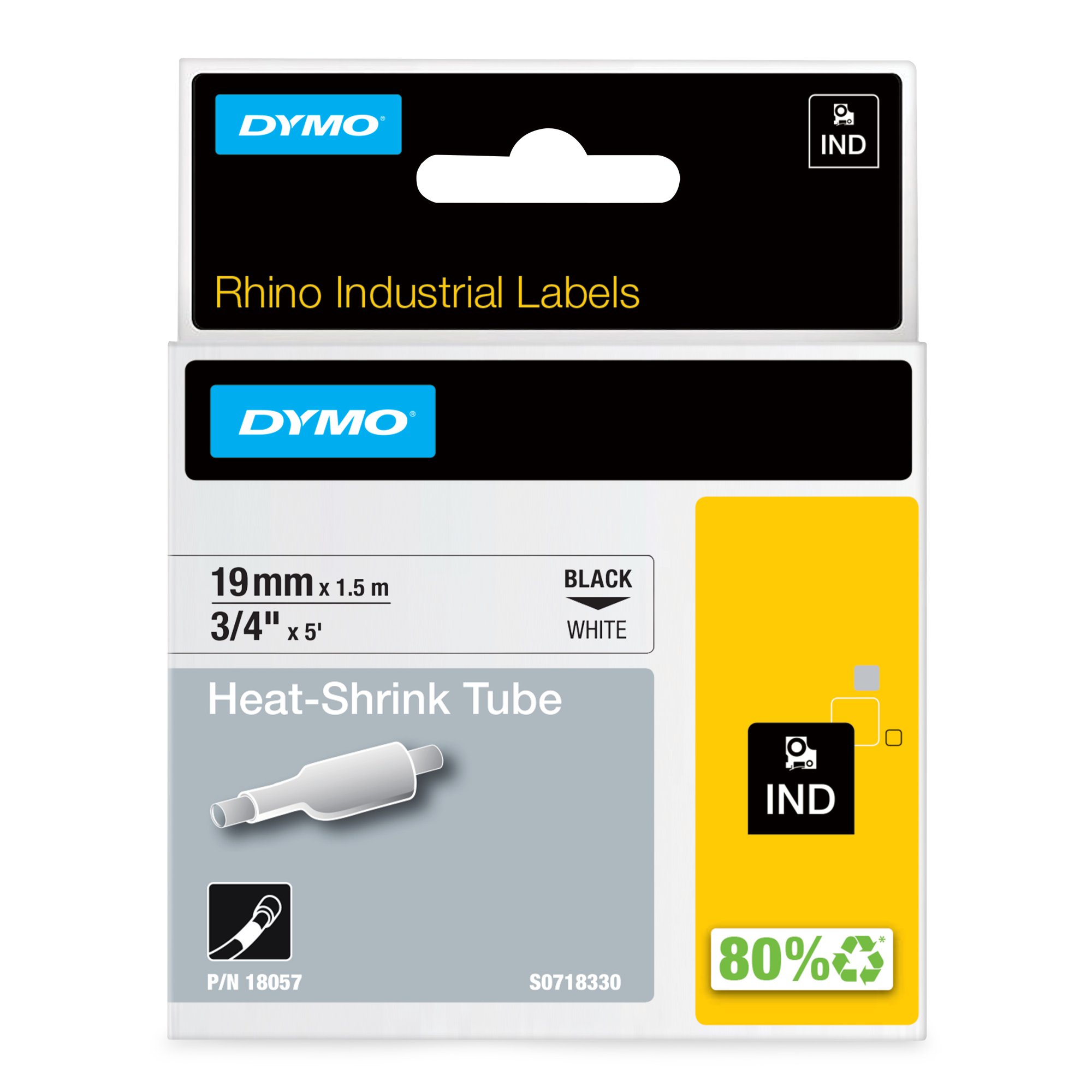 DYMO 18057/S0718330 BK/WHITE 19MMX1.5M