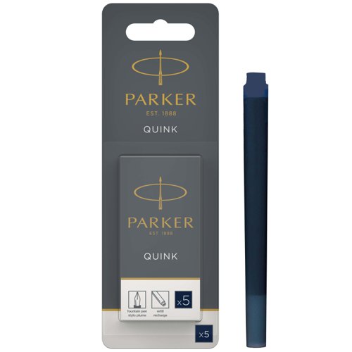 Parker+Quink+Ink+Refill+Cartridge+for+Fountain+Pens+Blue%2FBlack+%28Pack+5%29+-+1950404
