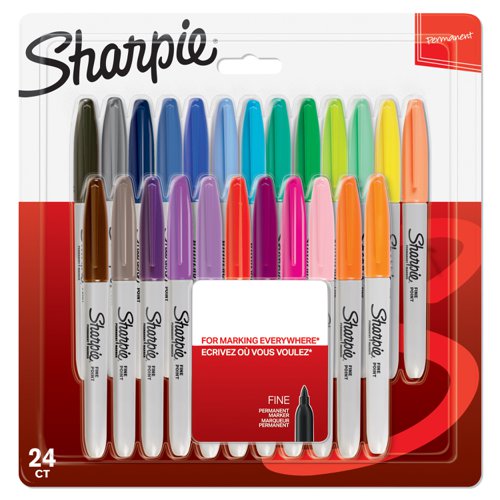 Sharpie Mini Permanent Markers Fine Point Assorted Colors 72-Count Canister