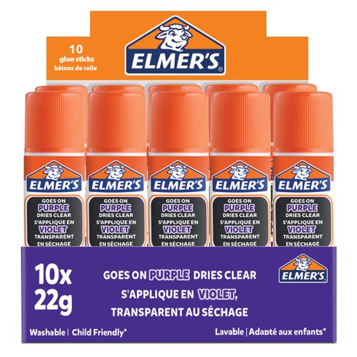Elmers+Glue+Stick+Dissapearing+Purple+22g+%28Pack+10%29+-+2136614