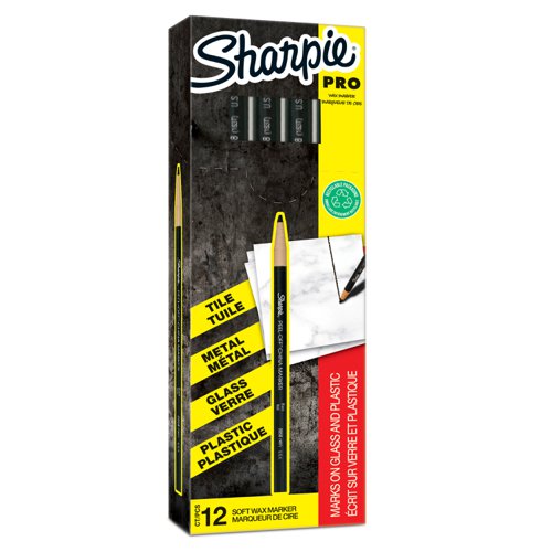 Sharpie+Peel-Off+China+Marker+Black+%28Pack+12%29+-+S0305071