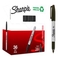 Sharpie Permanent Marker Fine Tip 0.9mm Line Black (Pack 36) - 2025040