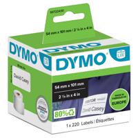 Dymo LabelWriter Shipping Label or Name Badge 54x101mm 220 Labels Per Roll White - S0722430