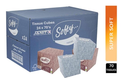 Janit-X Softy 2ply White Cosmetic Cube Tissues 70's Janit-X Softy 2ply White Cosmetic Cube Tissues 70's