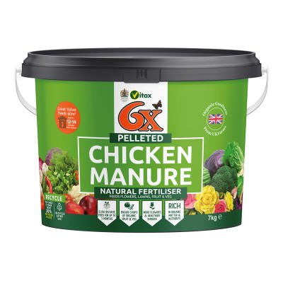 Vitax 6X Pelleted 100% Natural Chicken Manure 7kg Vitax 6X Pelleted 100% Natural Chicken Manure 7kg