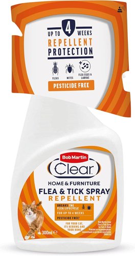 Bob Martin Clear Flea & Tick Repellent for the Cats & Home 300ml Spray Bob Martin Clear Flea & Tick Repellent for the Cats & Home 300ml Spray
