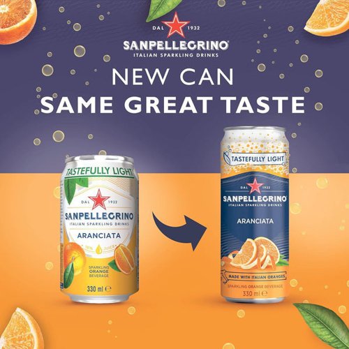 San Pellegrino Aranciata Orange 330ml Can (Pack of 24) 12516073