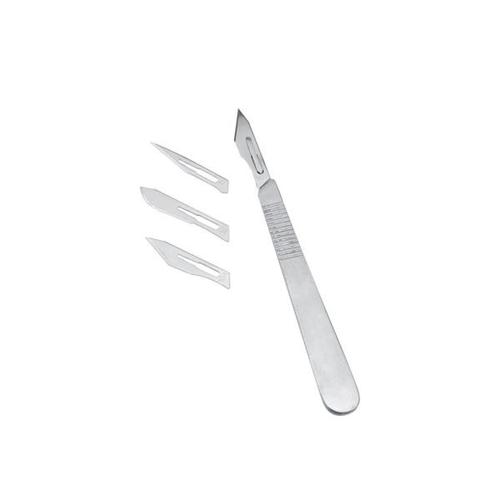 Metal Scalpel Handle Nickel Plated No.3 with 4 Blades Metal Scalpel Handle Nickel Plated No.3 with 4 Blades