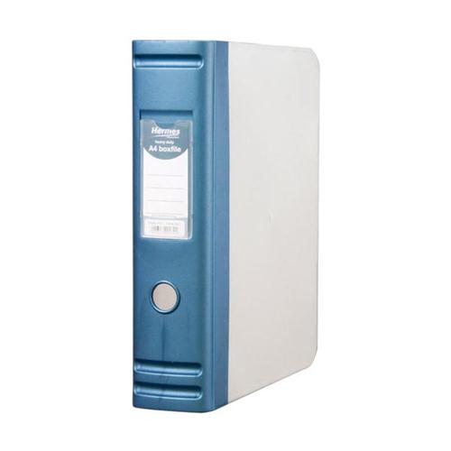 Hermes Box File Polypropylene 80mm Spine A4 Metallic Blue Ref 8BA4007 Hermes Box File Polypropylene 80mm Spine A4 Metallic Blue Ref 8BA4007