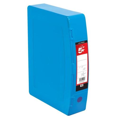 5 Star Office Box File Polypropylene with Twin Clip Lock Foolscap Blue 5 Star Office Box File Polypropylene with Twin Clip Lock Foolscap Blue