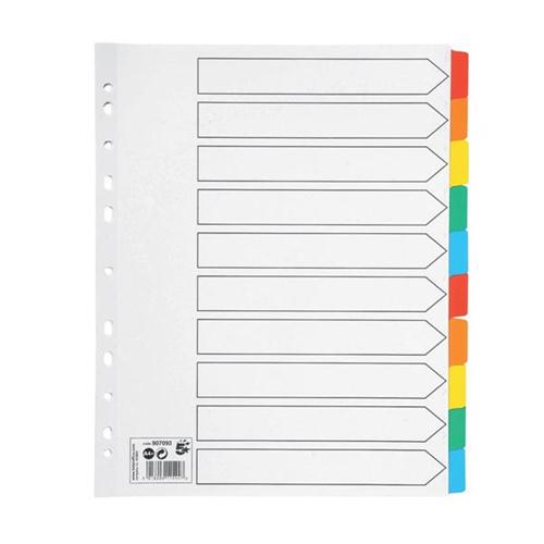 5 Star Office Maxi Index Extra-wide 150gsm Card with Coloured Mylar Tabs 10-Part A4 White 5 Star Office Maxi Index Extra-wide 150gsm Card with Coloured Mylar Tabs 10-Part A4 White
