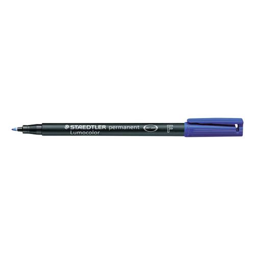 Staedtler+318+Lumocolor+Permanent+Pen+Fine+0.6mm+Line+Blue+Ref+318-3+%5BPack+10%5D