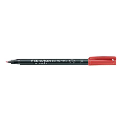 Staedtler 318 Lumocolor Permanent Pen Fine 0.6mm Line Red Ref 318-2 [Pack 10]