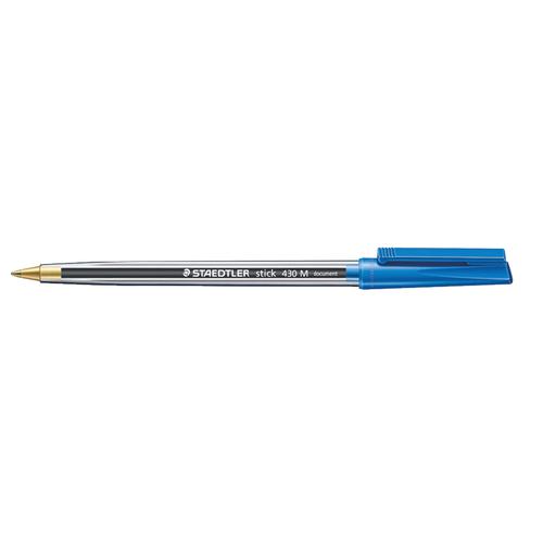 Staedtler+430+Stick+Ball+Pen+Medium+1.0mm+Tip+0.35mm+Line+Blue+Ref+430M-3+%5BPack+10%5D
