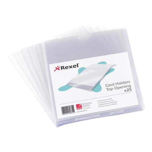 Rexel Clear Card Holder Nyrex Open on Short Edge 152x102mm Ref 12030 [Pack 25]
