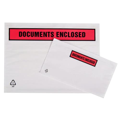 Packing List Document Wallet Polythene Documents Enclosed Printed Text A6 158x110mm White [Pack 1000]