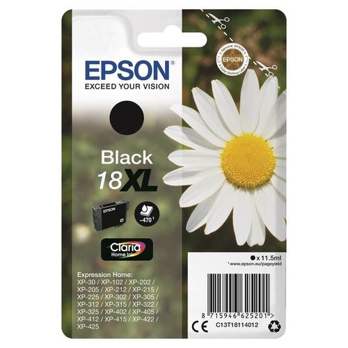 Epson+18XL+Inkjet+Cartridge+Daisy+High+Yield+Page+Life+470pp+11.5ml+Black+Ref+C13T18114012
