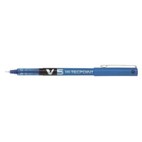 Pilot+V5+Hi-Tecpoint+Rollerball+Pen+Liquid+Ink+0.5mm+Tip+0.3mm+Line+Blue+Ref+4902505085703+%5BPack+12%5D