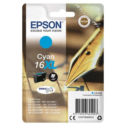 Epson+16XL+Inkjet+Cartridge+Pen+%26+Crossword+High+Yield+Page+Life+450pp+6.5ml+Cyan+Ref+C13T16324012