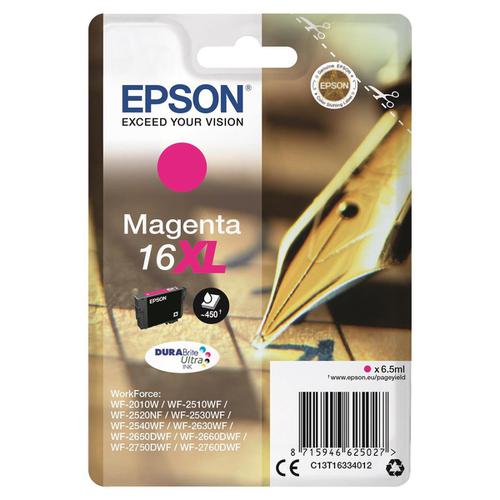 Epson 16XL Inkjet Cartridge Pen & Crossword High Yield Page Life 450pp 6.5ml Magenta Ref C13T16334012