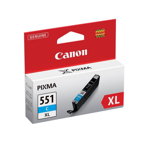 Canon+CLI-551C+XL+Inkjet+Cartridge+11ml+Page+Life+665pp+Cyan+Ref+6444B001