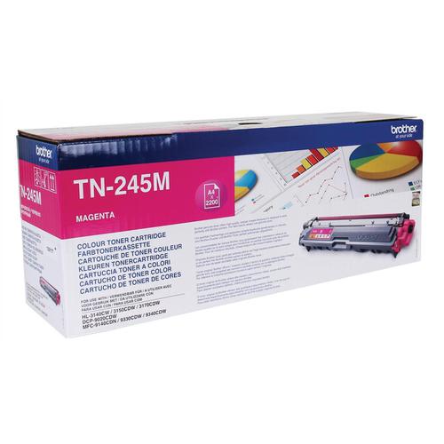 Brother+Laser+Toner+Cartridge+High+Yield+Page+Life+2200pp+Magenta+Ref+TN245M