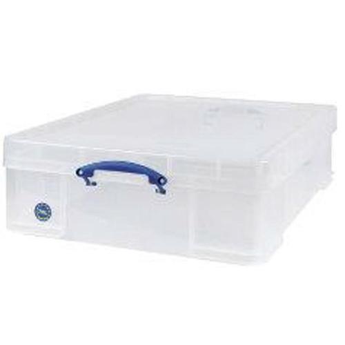Really Useful Storage Box Plastic Lightweight Robust Stackable 70 Litre W620xD810xH225mm Clear Ref 70C