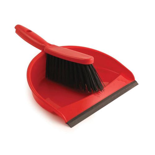 Dustpan+and+Brush+Set+Soft+Bristles+Red+%5BSET%5D