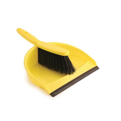 Dustpan+and+Brush+Set+Soft+Bristles+Yellow+%5BSET%5D