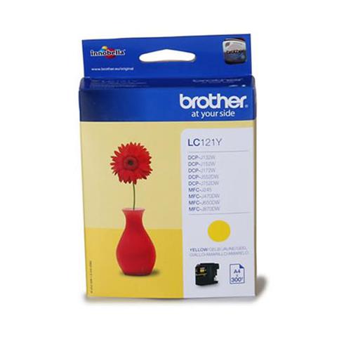 Brother Inkjet Cartridge Page Life 300pp Yellow Ref LC121Y