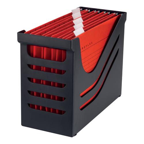 Jalema Resolution File Box with 5 Suspension Files A4 Black/Red Ref Susp Box