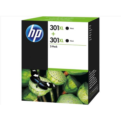 Hewlett Packard [HP] No.301XL Inkjet Cartridge High Yield Page Life 480pp 8ml Black Ref D8J45AE [Pack 2]