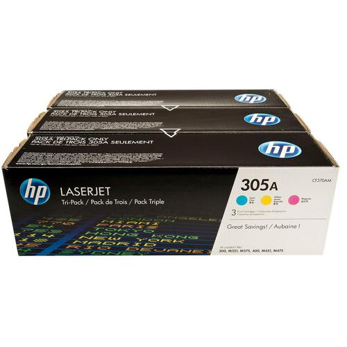 HP+305A+Laser+Toner+Cartridges+PageLife+2600pp+Cyan%2FMagenta%2FYellow+Ref+CF370AM+%5BPack+3%5D
