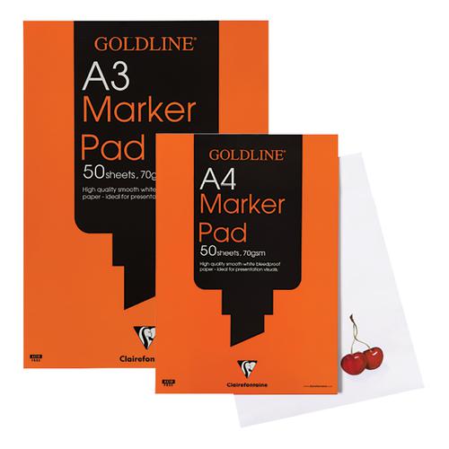 Clairefontaine A3 Goldline Marker Pad 70 gsm Bleedproof 50 Sheets 
