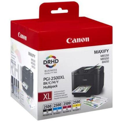 Canon PGI-2500XL Inkjet Cartridge HY Cyan/Magenta/Yellow/Black Ref 9254B004AA [Pack 4]