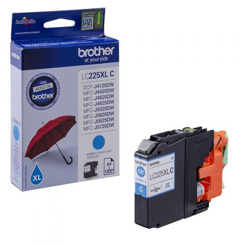 Brother Inkjet Cartridge High Yield Page Life 1200pp Cyan Ref LC225XLC