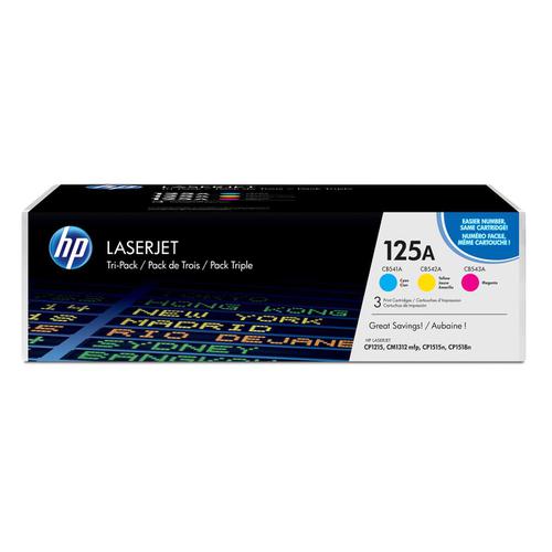 HP 125A Laser Toner Cartridge Page Life 1400pp Cyan/Magenta/Yellow Ref CF373AM [Pack 3]