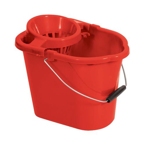 Oval+Mop+Bucket+12+Litre+Red