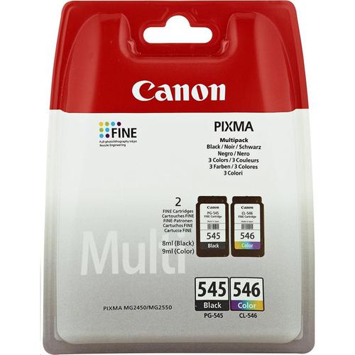Canon+PG545+%26+CL546+Inkjet+Page+Life+180pp+8ml+Black%26Colour+Ref+8287B005+%5BPack+2%5D