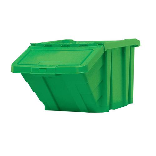 Recycle Storage Bin and Lid Green 400x635x345mm
