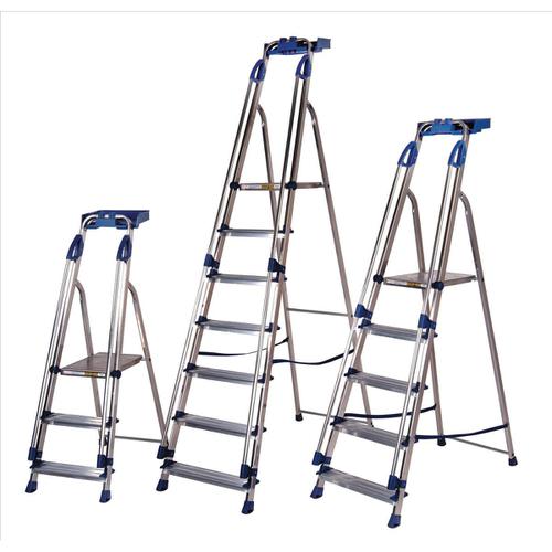 Tradesman Platform Step Ladder 6 Steps Capacity 150kg Silver/Blue