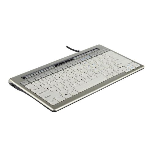 Bakker Elkhuizen S-board 840 Keyboard Ergonomic Compact USB Hub Silver Ref BNES840DUK