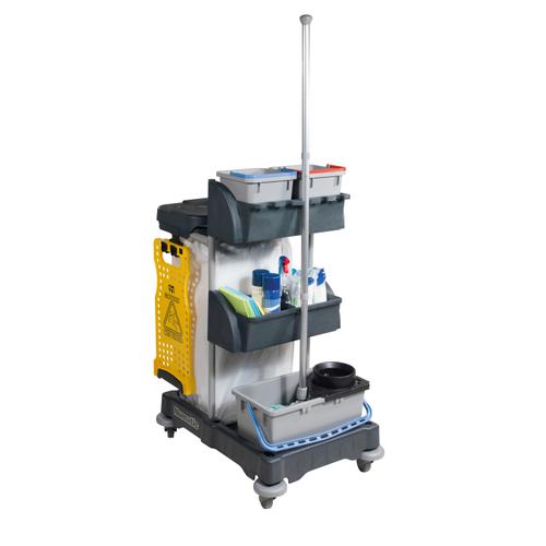 Numatic+Xtra-Compact+XC-1+Cleaning+Trolley+with+3+Buckets+and+2+Tray+Units+W840xD570xH1060mm+Ref+907440