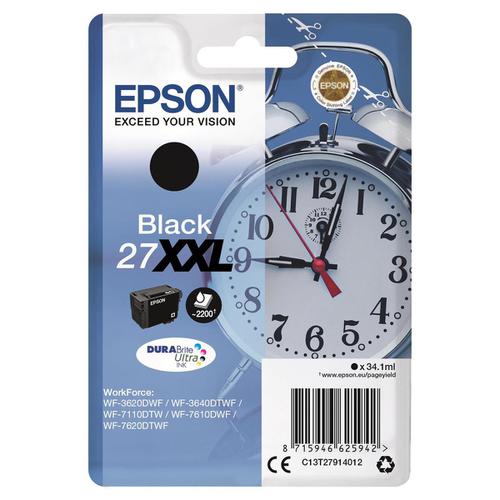Epson+27XXL+Inkjet+Cartridge+Alarm+Clock+XHY+Page+Life+2300pp+34.1ml+Black+Ref+C13T27914012